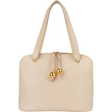 Chanel White Leather CC Shoulder Bag