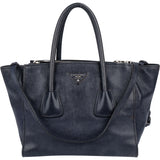 Prada Blue Leather Vitello Handbag