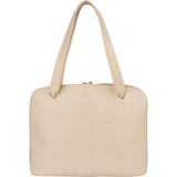 Chanel White Leather CC Shoulder Bag