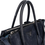 Prada Blue Leather Vitello Handbag
