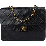 Chanel Quilted Lambskin 24K Gold Single Flap Crossbody Bag