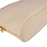 Chanel White Leather CC Shoulder Bag