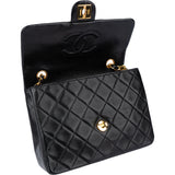 Chanel Quilted Lambskin 24K Gold Single Flap Crossbody Bag
