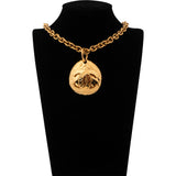 Chanel Golden CC Plate Necklace