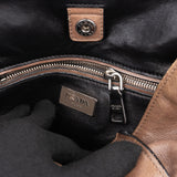 Prada Brown Leather Twin Zip Handbag