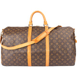 Louis Vuitton Canvas Monogram Keepall 55 Bandouliere