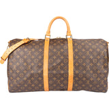 Louis Vuitton Canvas Monogram Keepall 55 Bandouliere