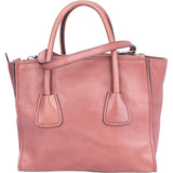 Prada Pink Leather Twin Zip Handbag