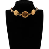Chanel Heavy Golden Plates Mademoiselle Necklace