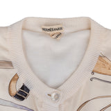 Hermès Hussard Illustration Silk Cardigan (DE34 / FR36)