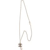 Chanel Silver CC Pearl Necklace