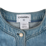 Chanel Bleu Denim Cropped Jacket Top (D 36 / FR 38)