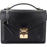 Louis Vuitton Noir Epi Leather Monceau Handbag