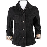 Burberry Black Denim Nova-Check Jacket (40)