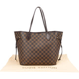 Louis Vuitton Damier Ebene Monogram Neverfull MM Shopper Handbag