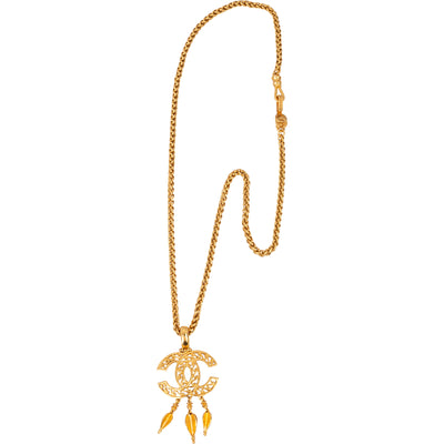 Chanel Golden CC Longo Necklace - vintageandkickz