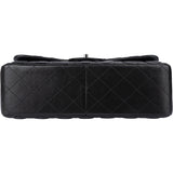 Chanel Quilted Lambskin Palladium Jumbo Double Flap Crossbody Bag