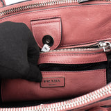 Prada Pink Leather Twin Zip Handbag