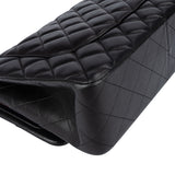 Chanel Quilted Lambskin Palladium Jumbo Double Flap Crossbody Bag
