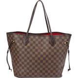 Louis Vuitton Damier Ebene Monogram Neverfull MM Shopper Handbag