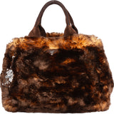 Prada Fur Optic Canapa Handbag