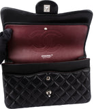 Chanel Quilted Lambskin Palladium Jumbo Double Flap Crossbody Bag