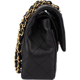 Chanel Quilted Lambskin 24K Gold Small Double Flap Crossbody Bag