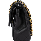 Chanel Quilted Lambskin 24K Gold Small Double Flap Crossbody Bag