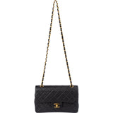 Chanel Quilted Lambskin 24K Gold Small Double Flap Crossbody Bag
