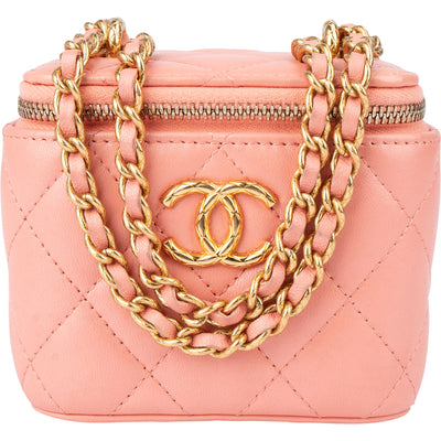 Chanel Quilted Lambskin Vanity CC Crossbody Bag - vintageandkickz