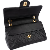 Chanel Quilted Lambskin 24K Gold Small Double Flap Crossbody Bag