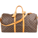Louis Vuitton Canvas Monogram Keepall 55 Bandouliere