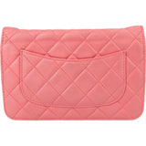 Chanel Quilted Lambskin Palladium Wallet On Chain Crossbody Bag