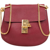 Chloé Bordeaux Leather Drew Crossbody Bag