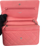 Chanel Quilted Lambskin Palladium Wallet On Chain Crossbody Bag