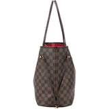 Louis Vuitton Damier Ebene Monogram Neverfull MM Shopper Handbag