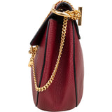 Chloé Bordeaux Leather Drew Crossbody Bag