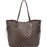 Louis Vuitton Damier Ebene Monogram Neverfull MM Shopper Handbag