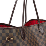 Louis Vuitton Damier Ebene Monogram Neverfull MM Shopper Handbag