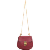 Chloé Bordeaux Leather Drew Crossbody Bag