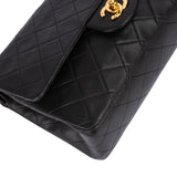 Chanel Quilted Lambskin 24K Gold Medium Double Flap Crossbody Bag