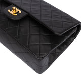 Chanel Quilted Lambskin 24K Gold Medium Double Flap Crossbody Bag