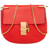 Chloé Rouge Leather Drew Crossbody Bag