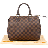 Louis Vuitton Damier Ebene Monogram Speedy 25 Handbag