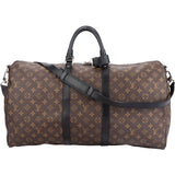 Louis Vuitton Canvas Monogram Macassar Keepall Bandouliere 55