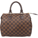 Louis Vuitton Damier Ebene Monogram Speedy 25 Handbag