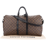 Louis Vuitton Canvas Monogram Macassar Keepall Bandouliere 55