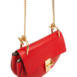 Chloé Rouge Leather Drew Crossbody Bag