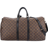 Louis Vuitton Canvas Monogram Macassar Keepall Bandouliere 55