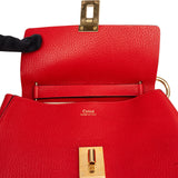 Chloé Rouge Leather Drew Crossbody Bag